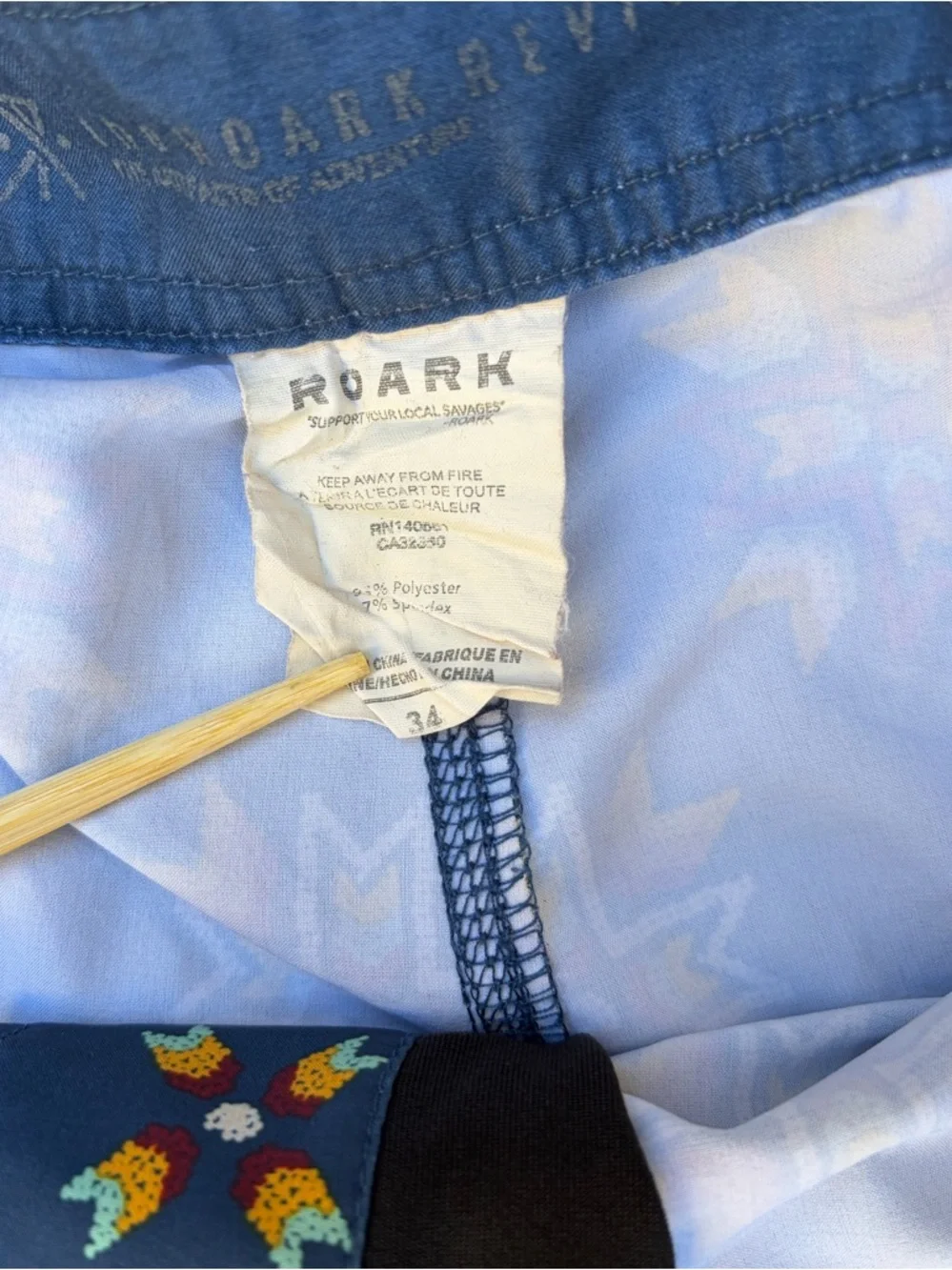 Men's Roark Board Shorts Multicolor Geometric 34 Aztec Southwest Beach Surf Swim